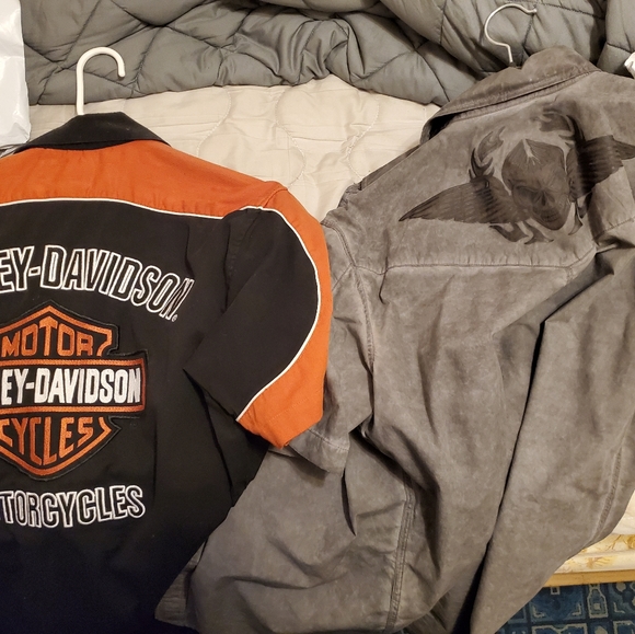 Harley davidson 4 button up shirts,1 sweatshirt - Picture 4 of 4